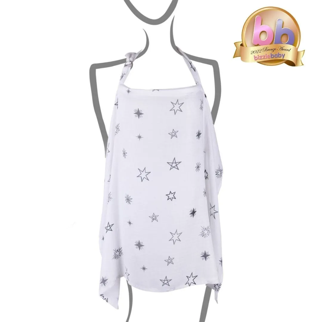 Grey Star Bamboo Breastfeeding Cover