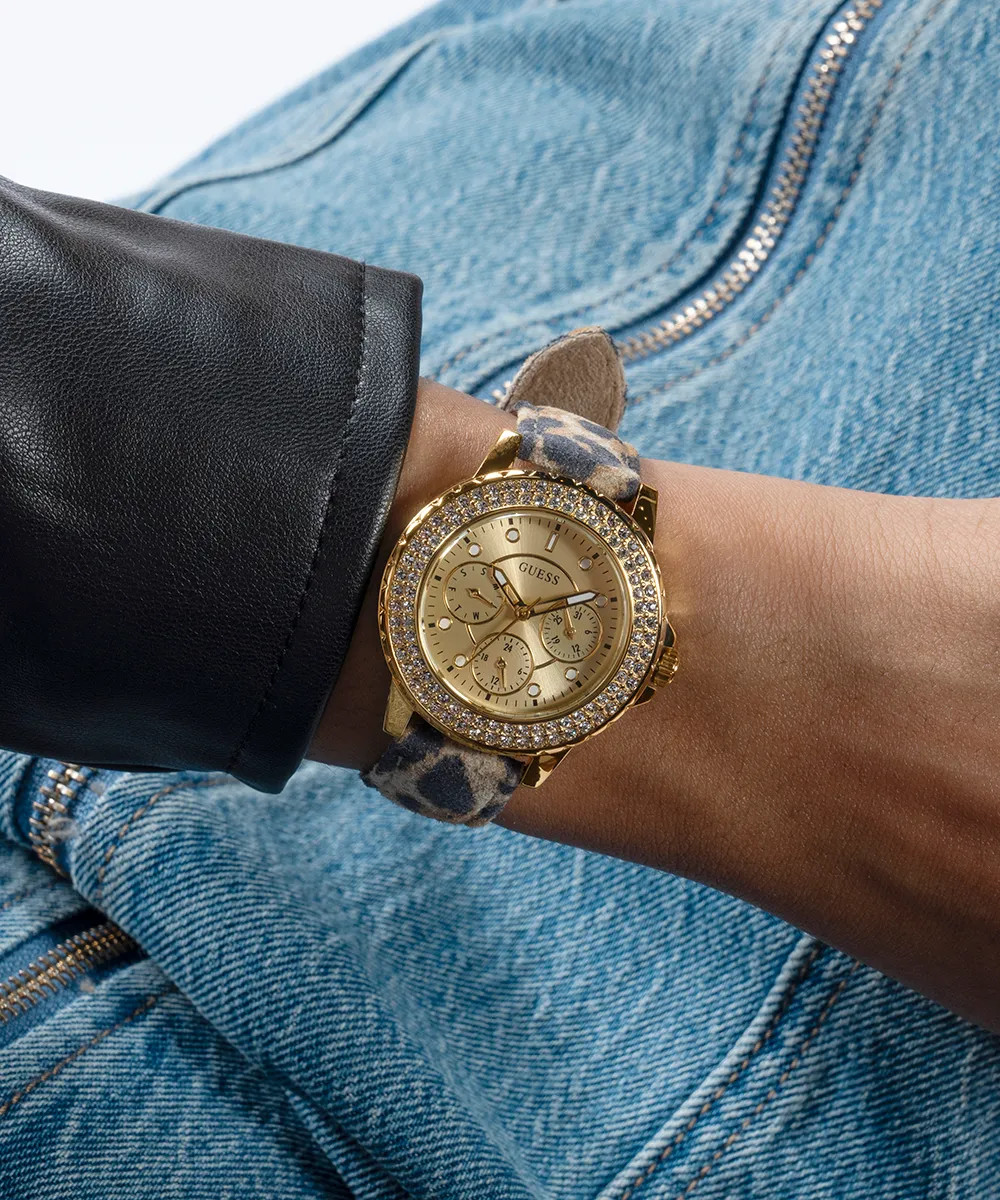 GUESS Ladies Gold Tone Multi-function Watch Box Set
