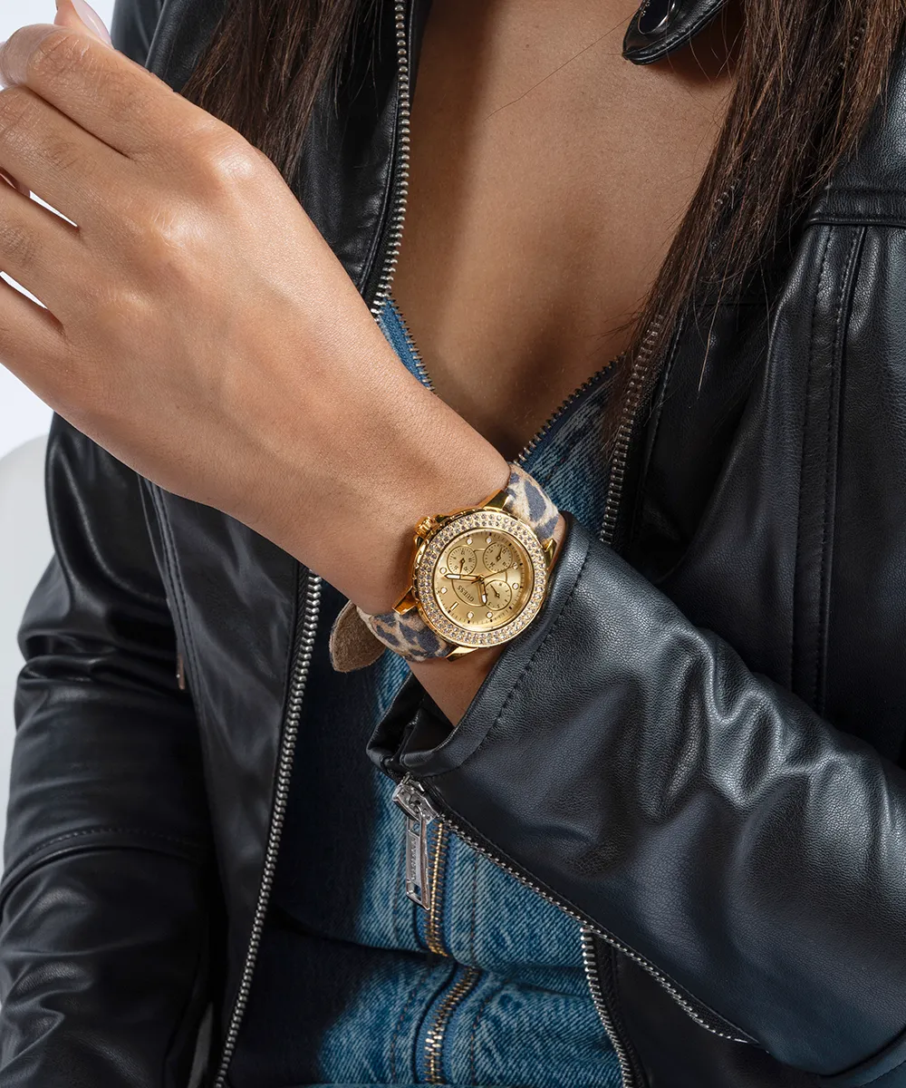 GUESS Ladies Gold Tone Multi-function Watch Box Set