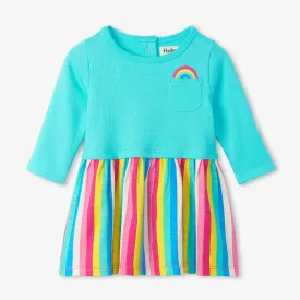 Hatley Radiant Rainbow Layered Knit Baby Dress