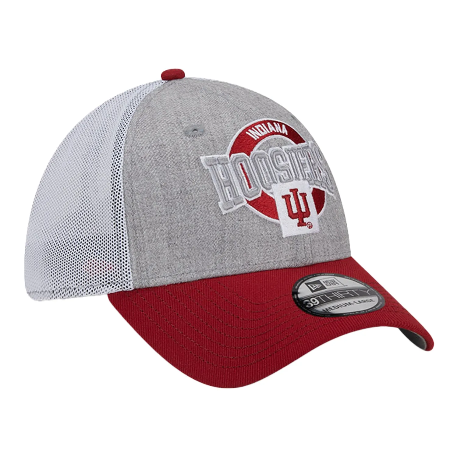 Indiana Hoosiers Round Logo Heather Grey Flex Hat