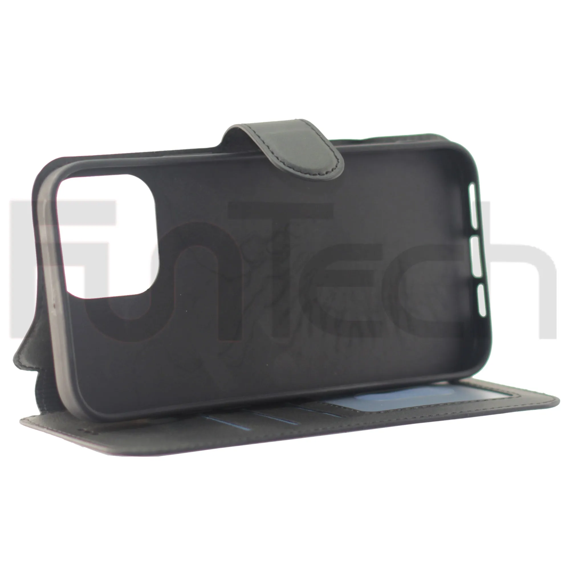 iPhone 13 Case, Leather Wallet Case, Color Black.