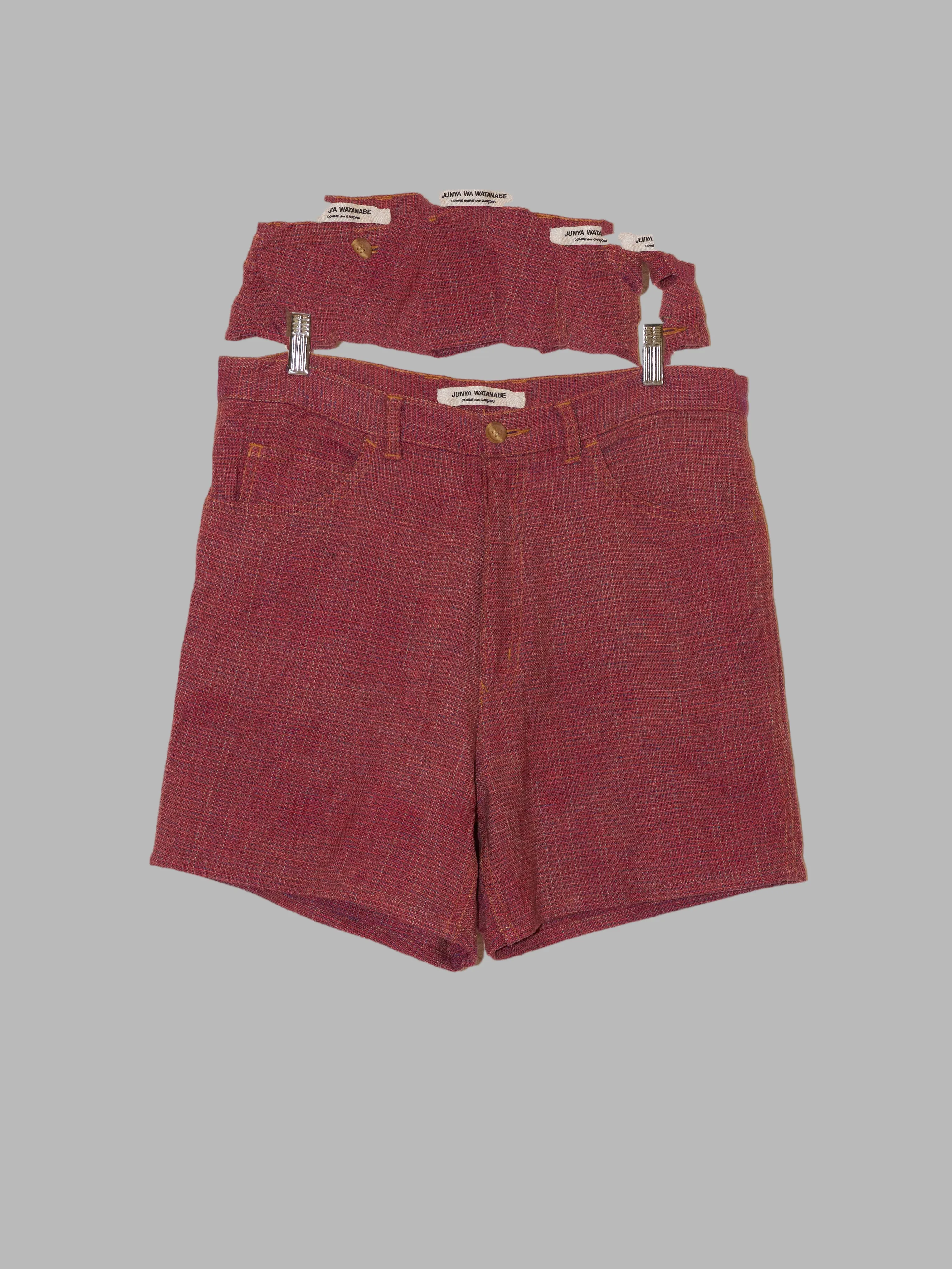 Junya Watanabe Comme des Garcons 2004 pink creased wool shorts - S