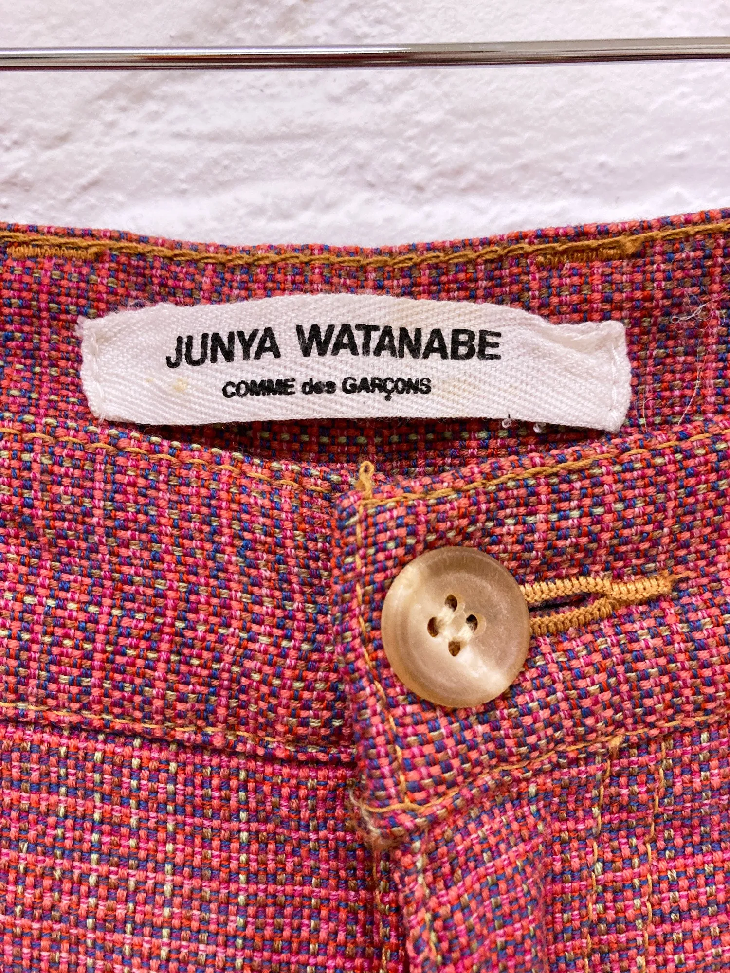 Junya Watanabe Comme des Garcons 2004 pink creased wool shorts - S