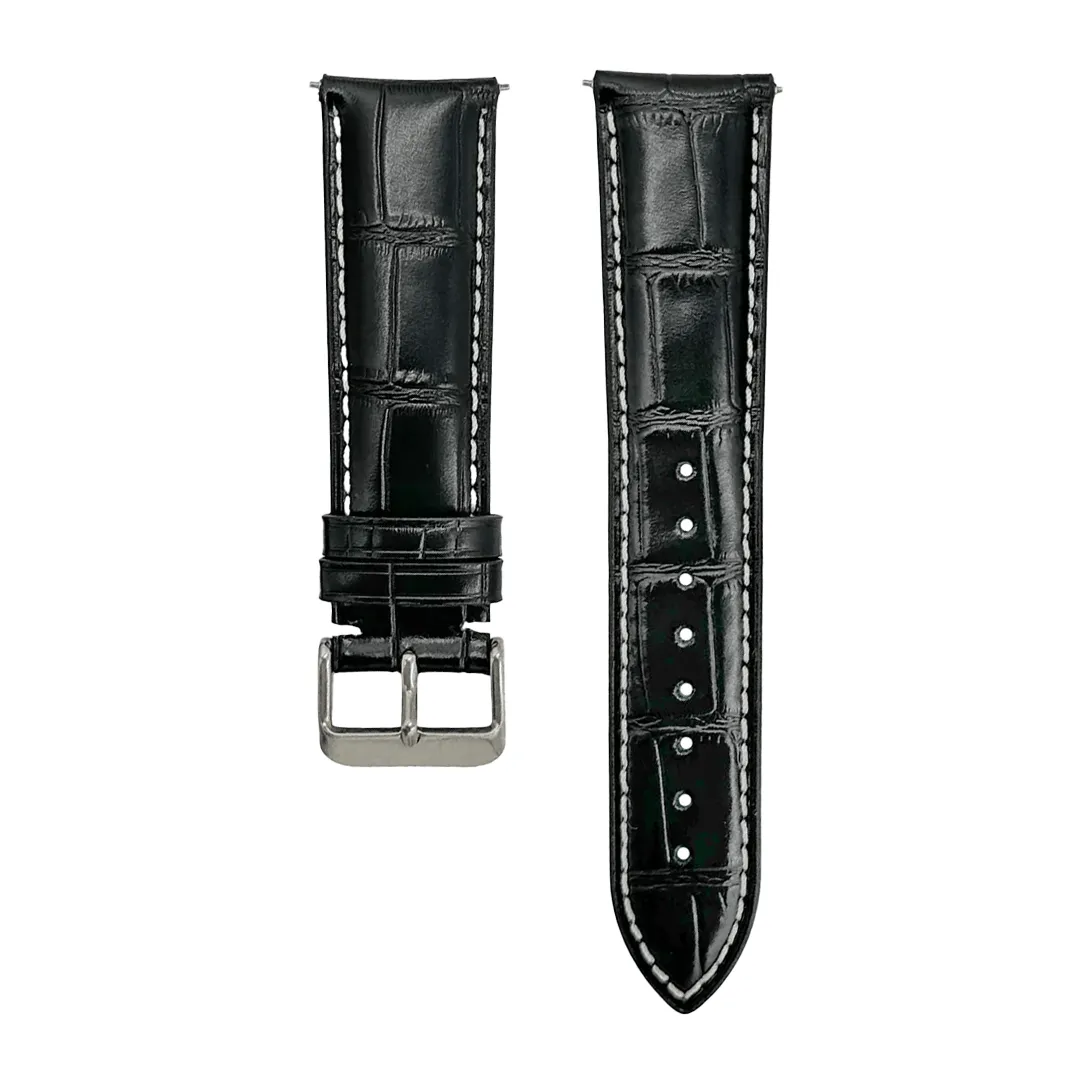 Leather - Crocodile Grain Black