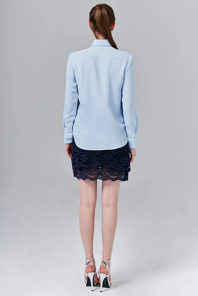 Liv Chiffon Blouse with Bow Brooch