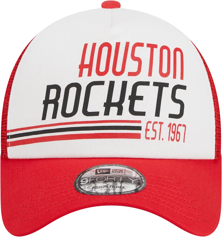 Men's Houston Rockets 9FORTY Stacked Trucker Adjustable Cap