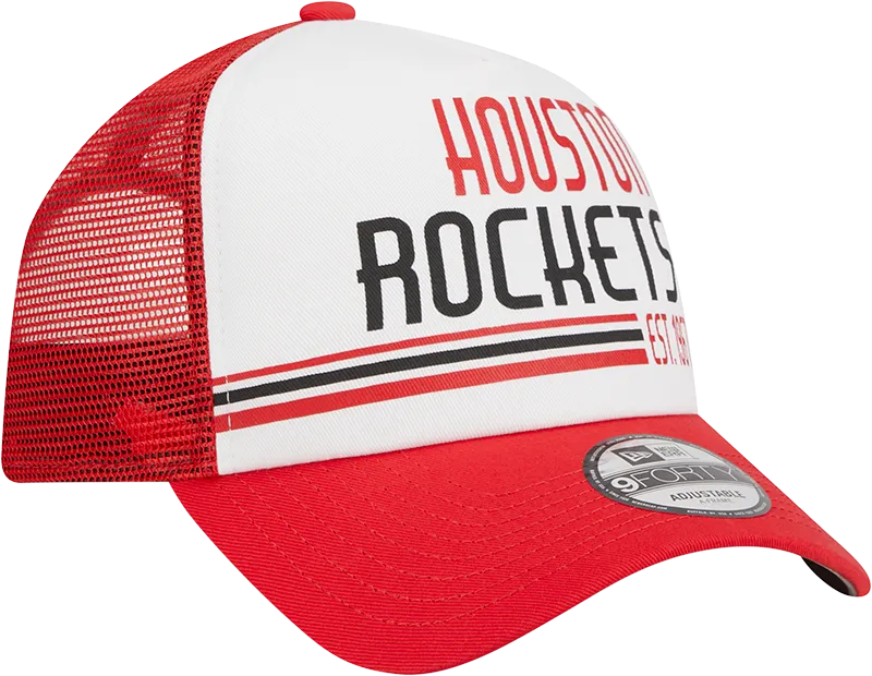 Men's Houston Rockets 9FORTY Stacked Trucker Adjustable Cap