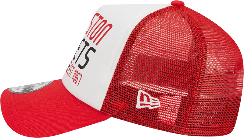 Men's Houston Rockets 9FORTY Stacked Trucker Adjustable Cap
