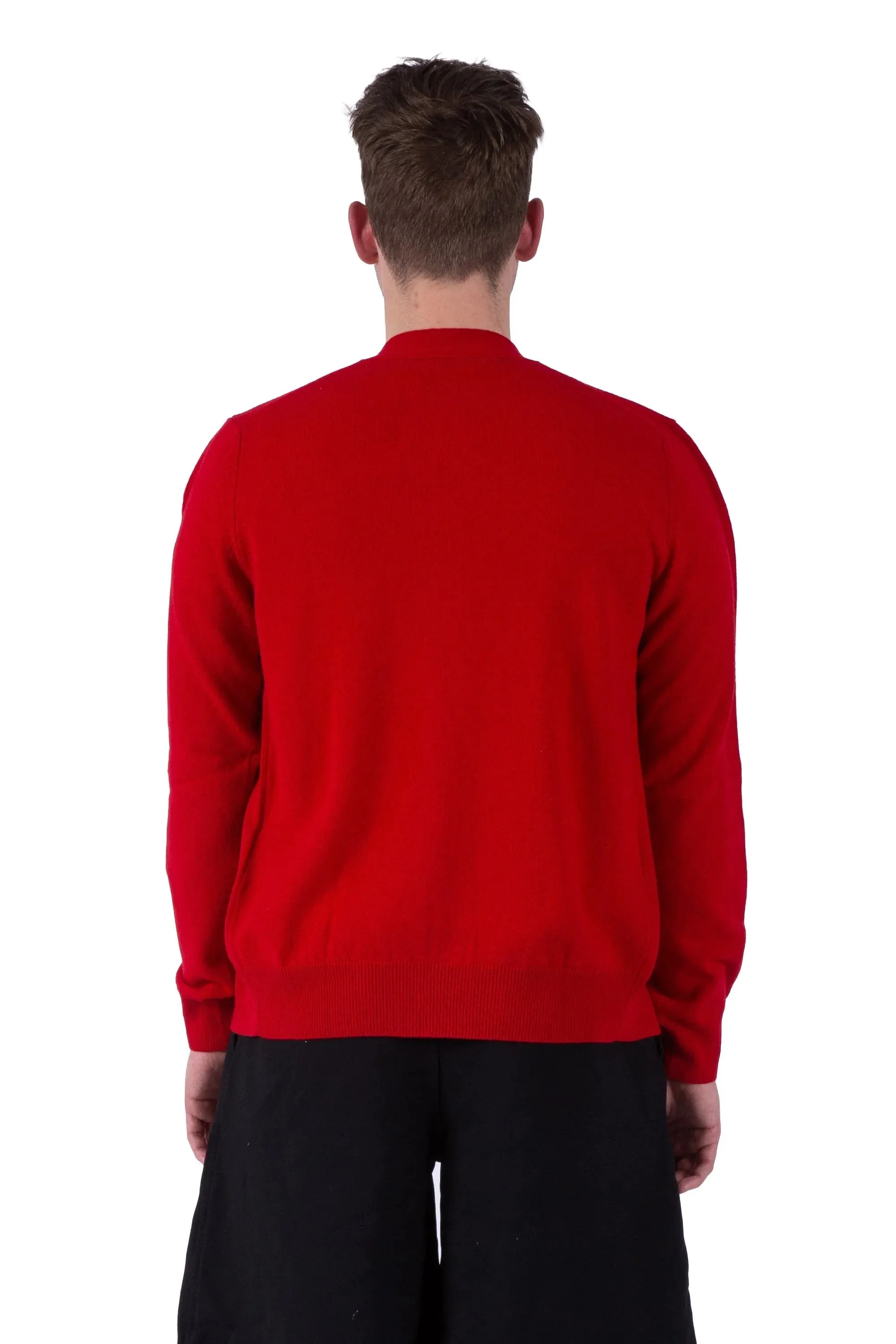 Men's Play Cardigan with Red and Burgundy Hearts