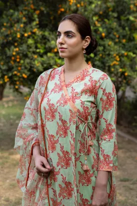 Mint Striped Angarkha
