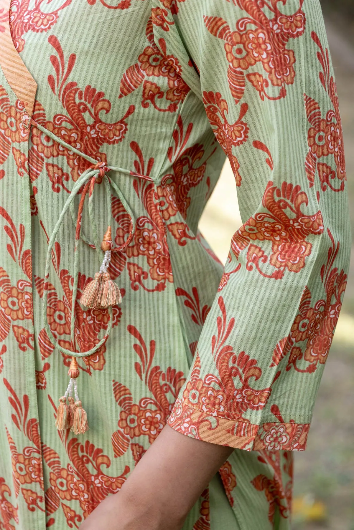 Mint Striped Angarkha