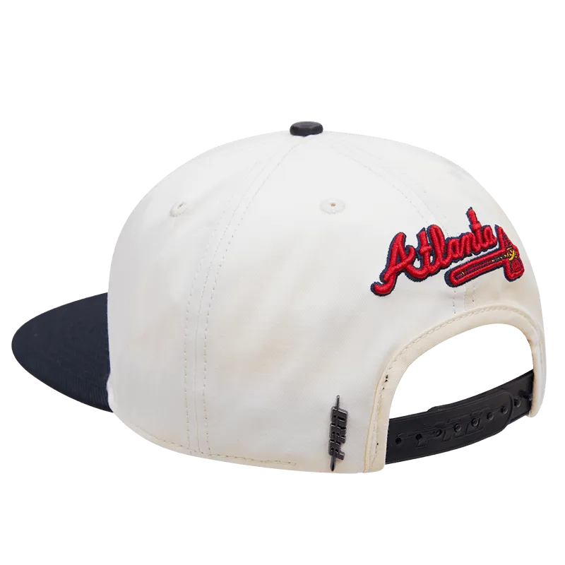 MLB ATLANTA BRAVES LOGO WOOL UNISEX SNAPBACK (EGGSHELL)