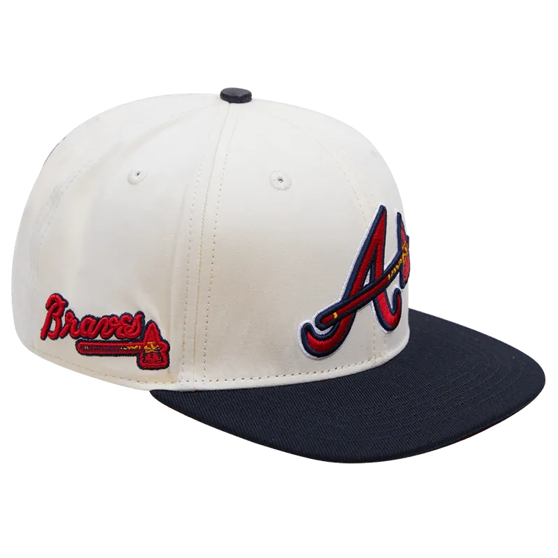 MLB ATLANTA BRAVES LOGO WOOL UNISEX SNAPBACK (EGGSHELL)