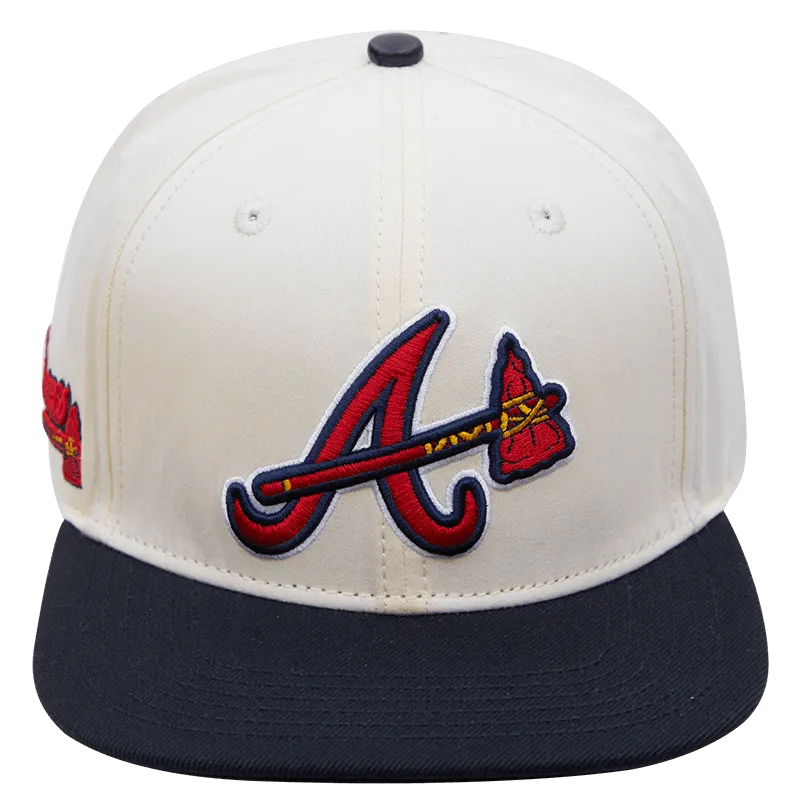 MLB ATLANTA BRAVES LOGO WOOL UNISEX SNAPBACK (EGGSHELL)