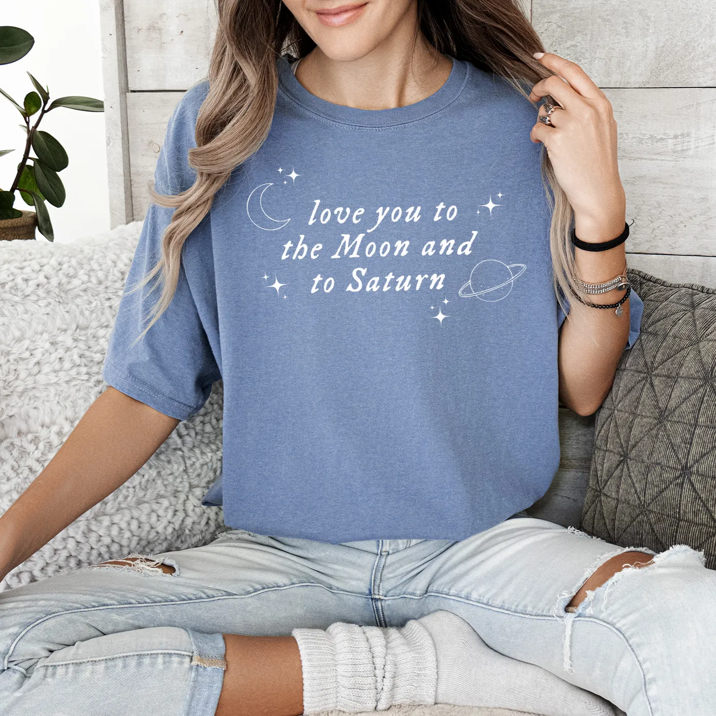 Moon & Saturn Comfort Colors Tee or Crewneck