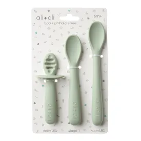 Multi Stage Spoon Set For Baby (3pc Pine Green)