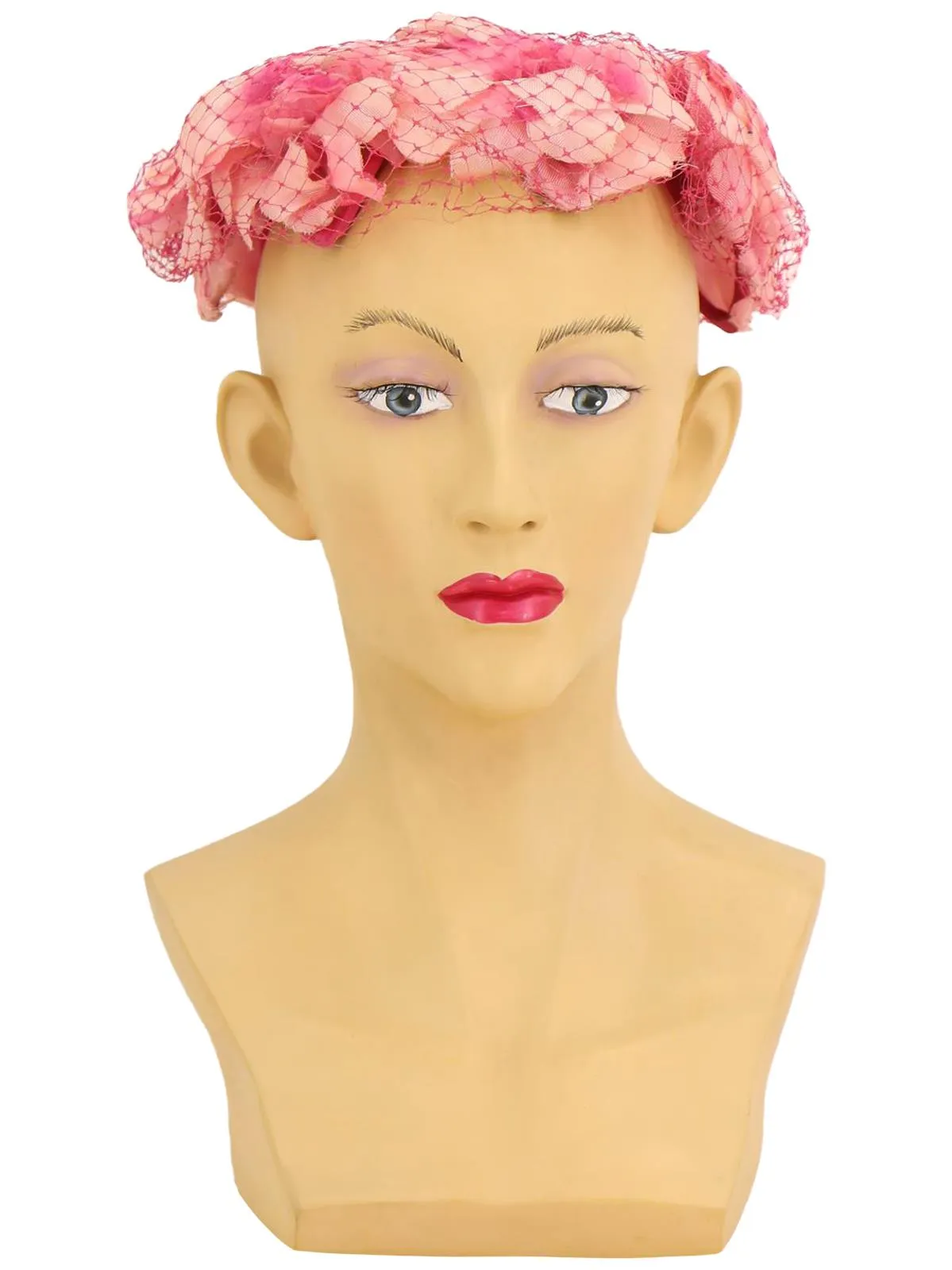 Pink Floral Net Vintage Circlet Hat
