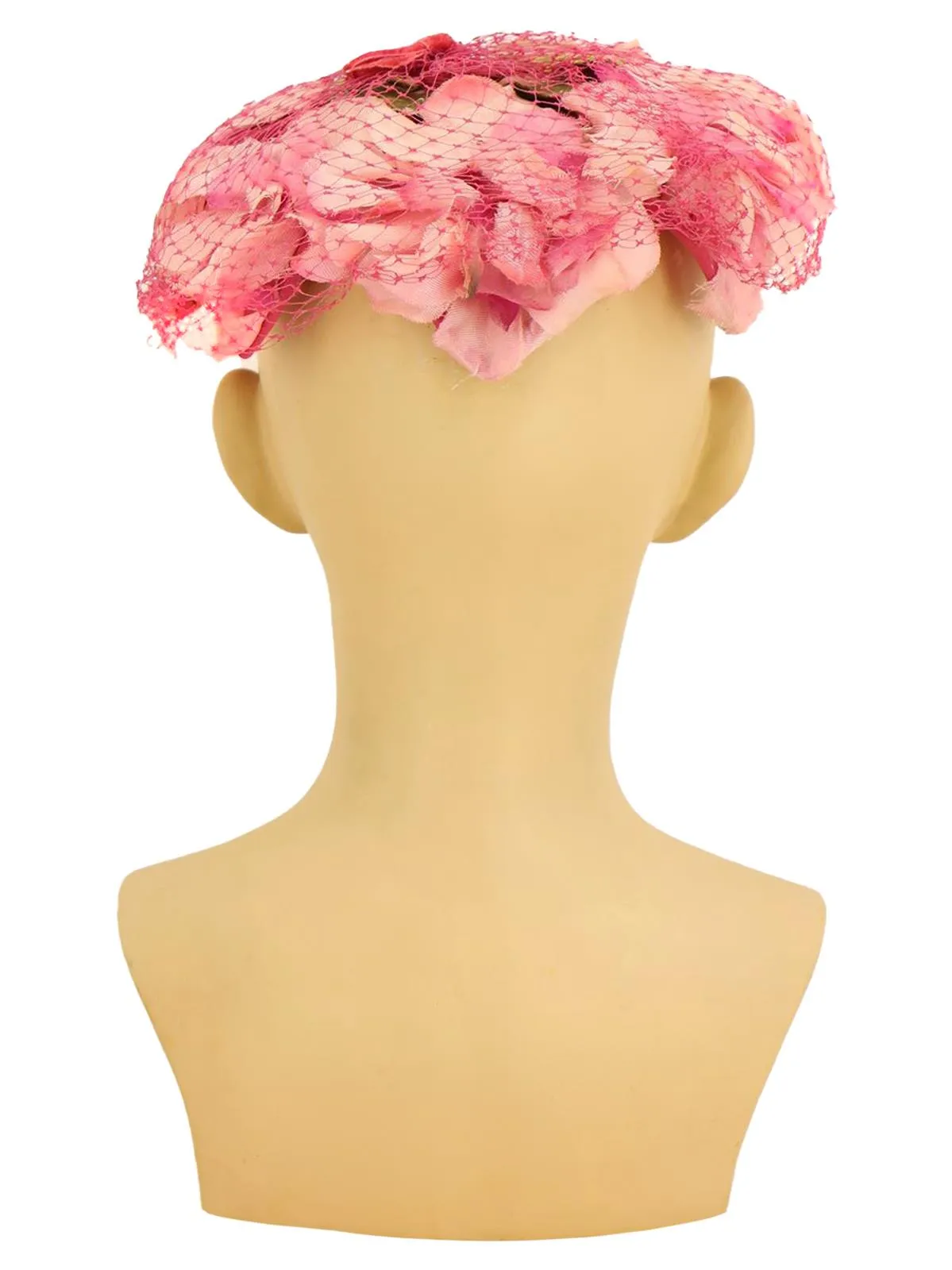Pink Floral Net Vintage Circlet Hat