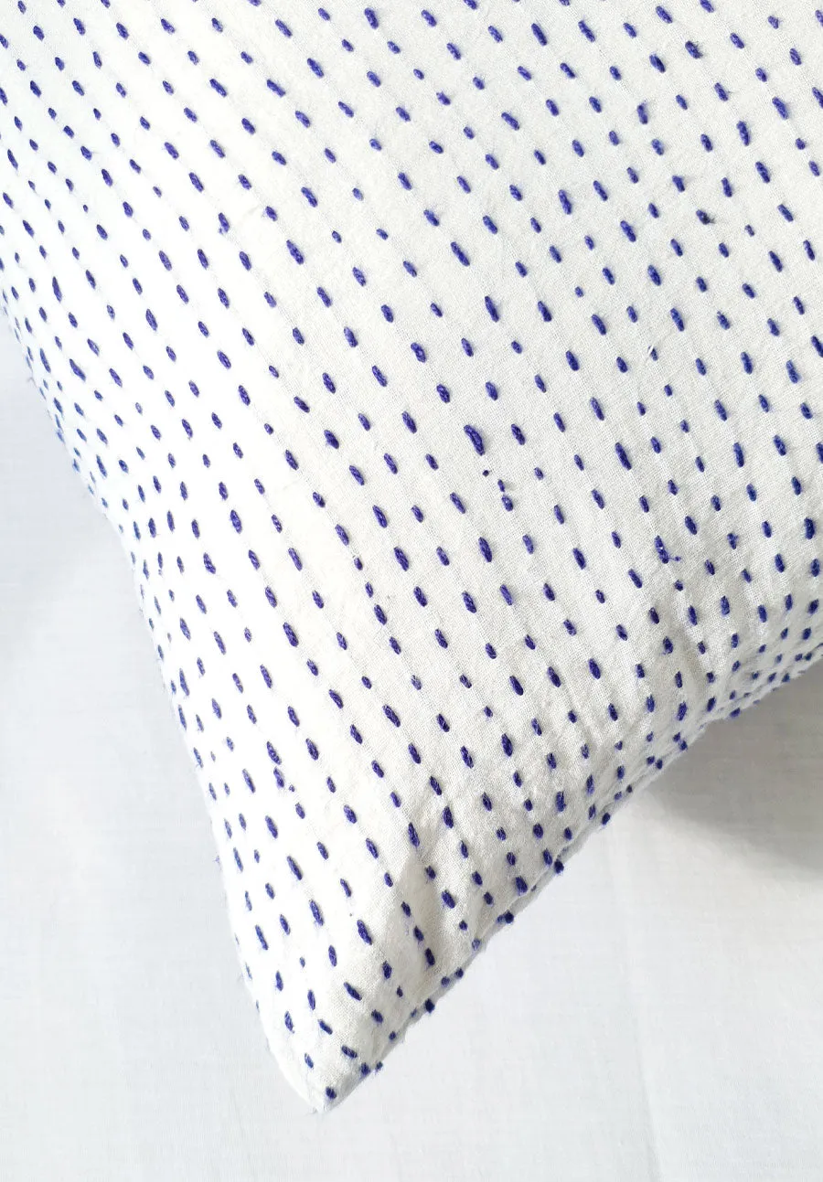 Āsima  |  Blue Kantha Stitch Cushion