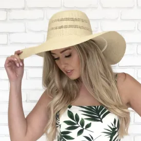 Straw Floppy Beach Hat In Natural