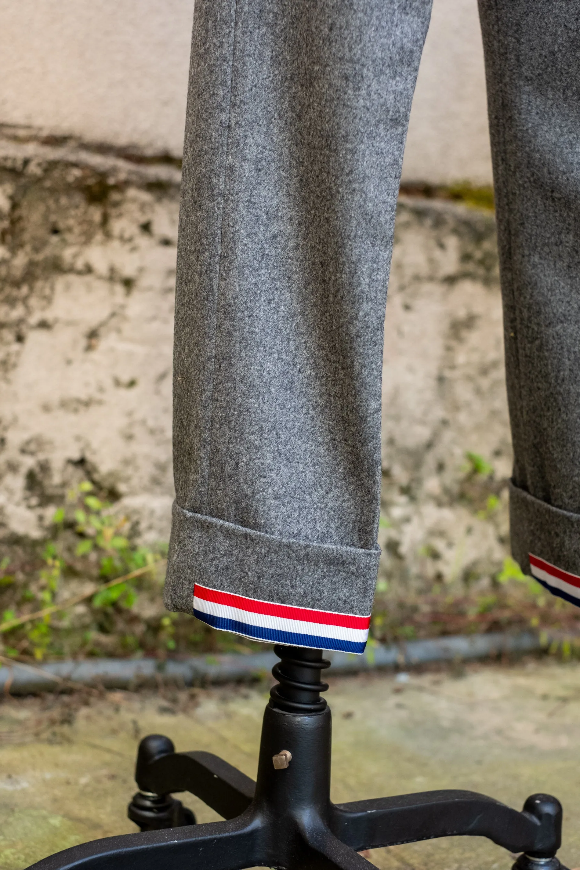 Thom Brown Pleated Cropped Trouser