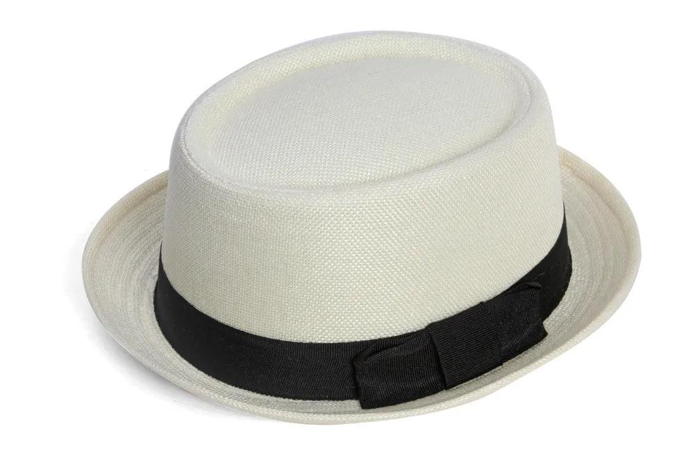 TopHeadwear Pork Pie Straw Fedora