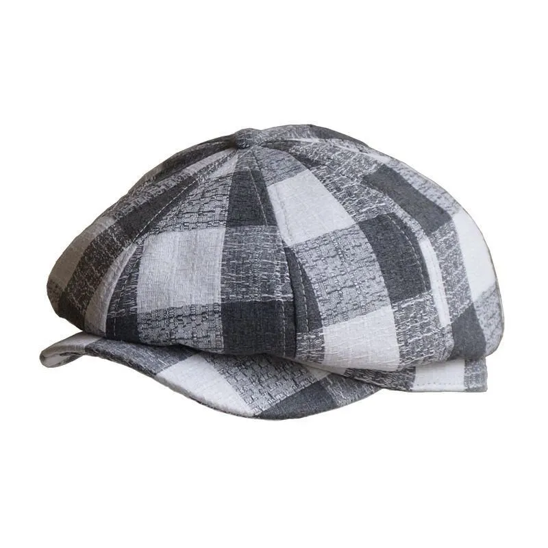 Vintage Linen Newsboy Hat 56-59CM