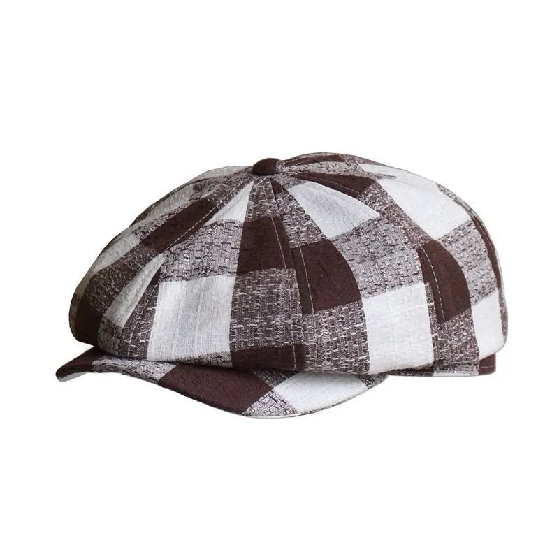 Vintage Linen Newsboy Hat 56-59CM