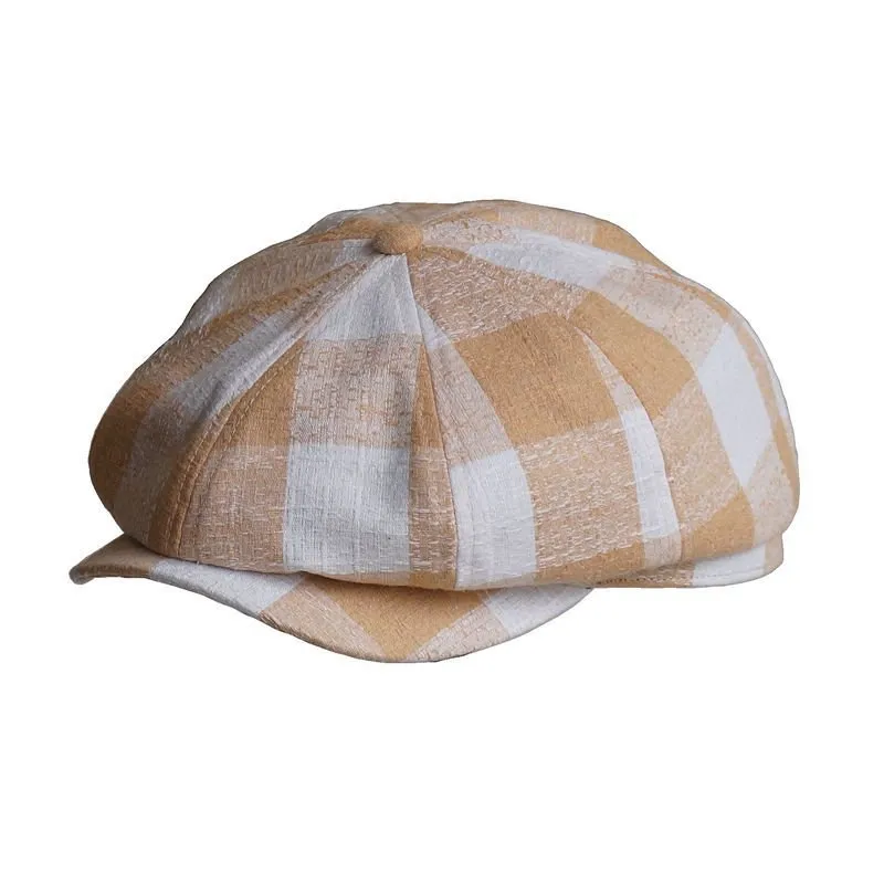 Vintage Linen Newsboy Hat 56-59CM