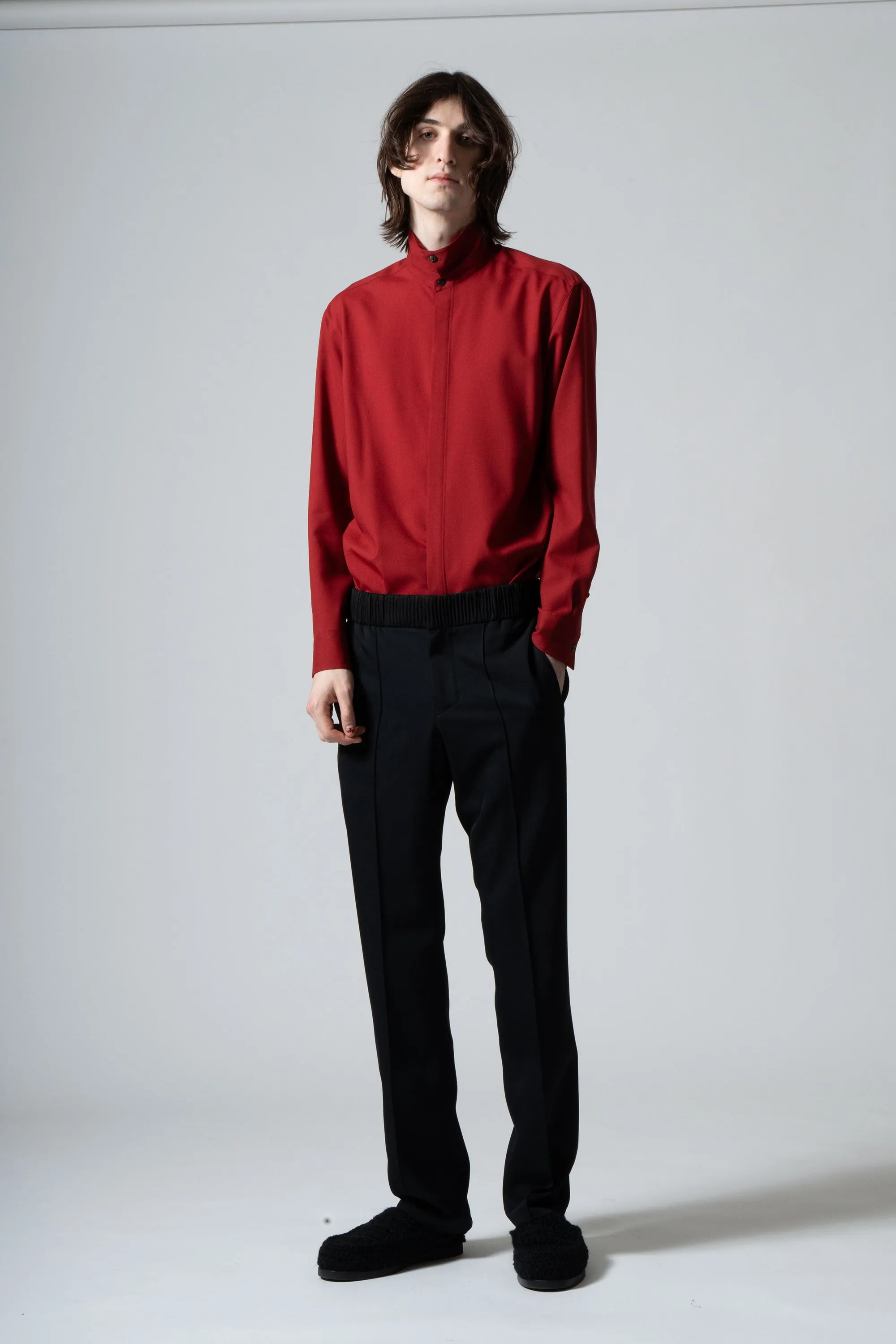 Wool Shirt in Burgundy